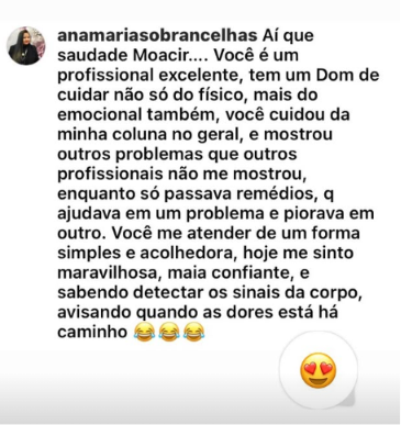 Depoimento de @anamariassobranrelhas
